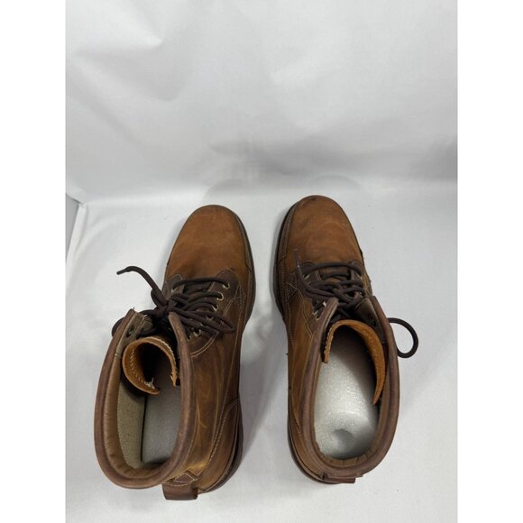 Timberland Mens Brown Leather Lace-Up Boots Size 14W Rugged Outdoor Footwear - Picture 13 of 16